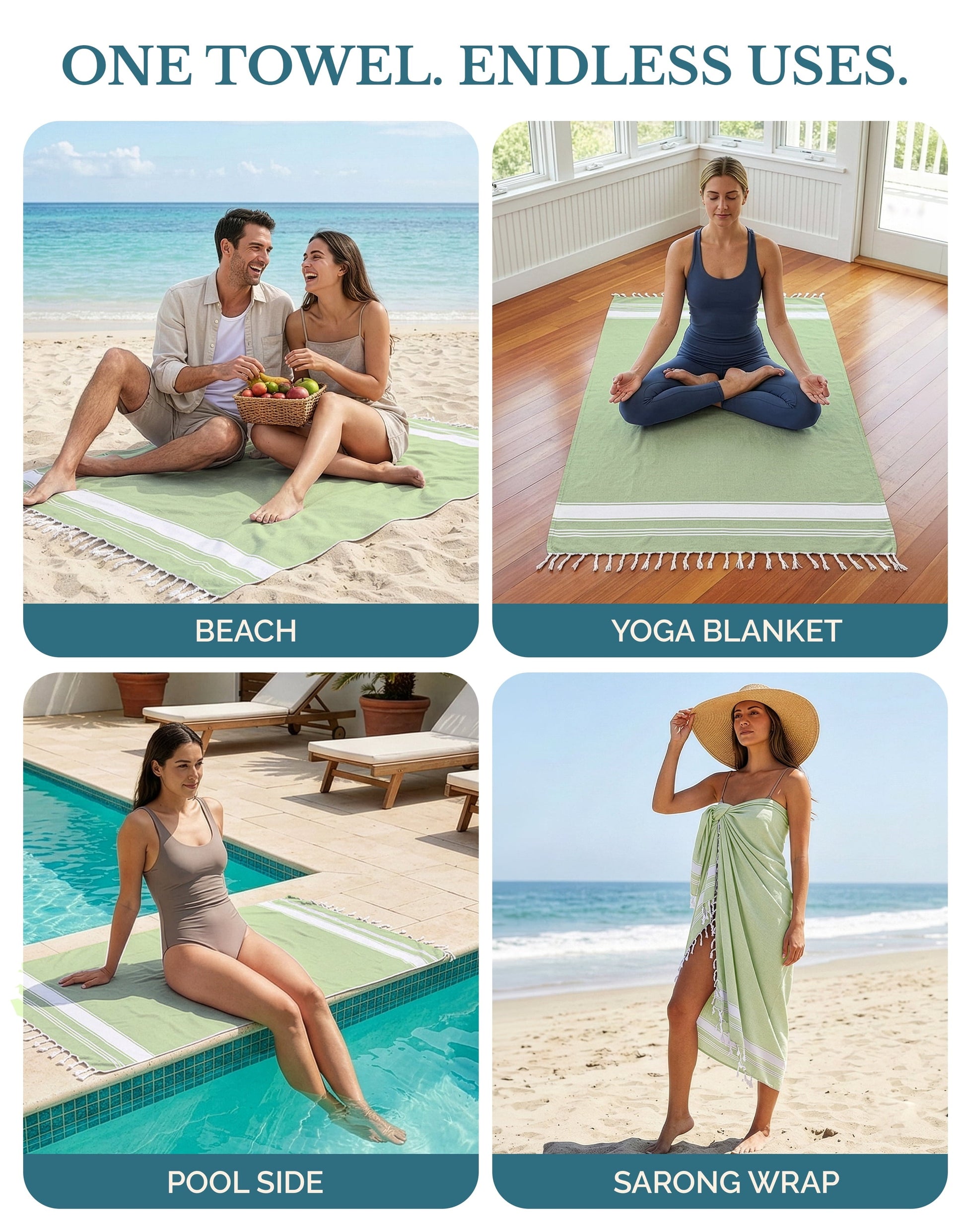 Cotton Hammam Beach Towels Multi-Pack