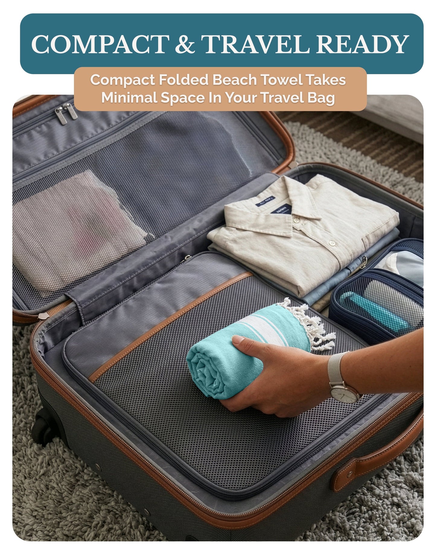 Cotton Hammam Beach Towels Multi-Pack cp-gallery: color=Hunter Green; size=4 Piece Set