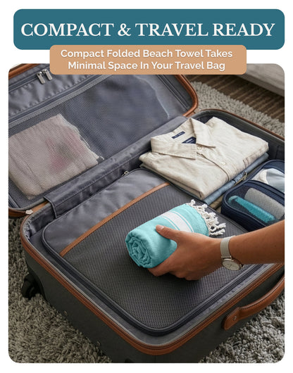 Cotton Hammam Beach Towels Multi-Pack cp-gallery: color=Hunter Green; size=4 Piece Set