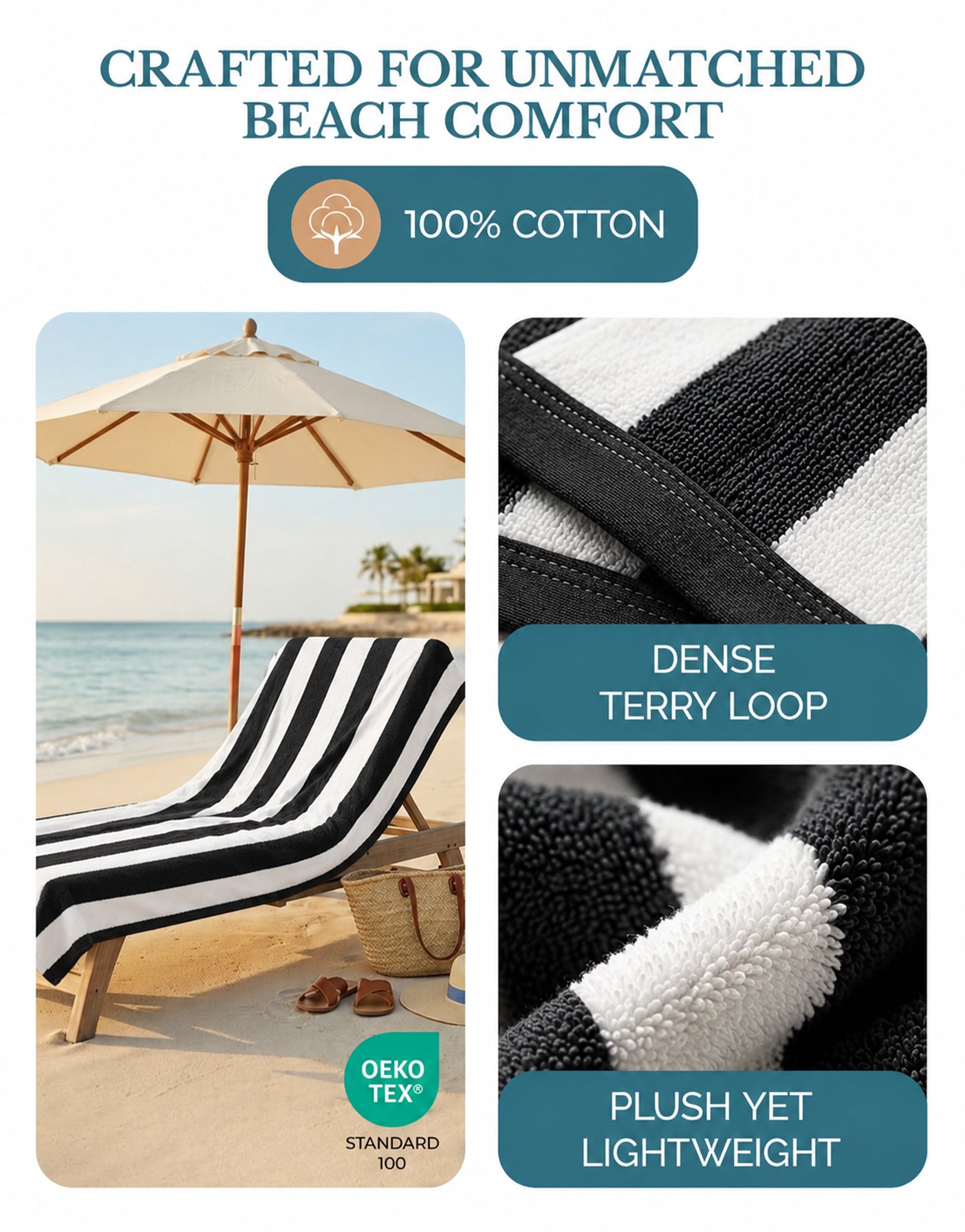 4-Piece Cabana Beach Towel Set