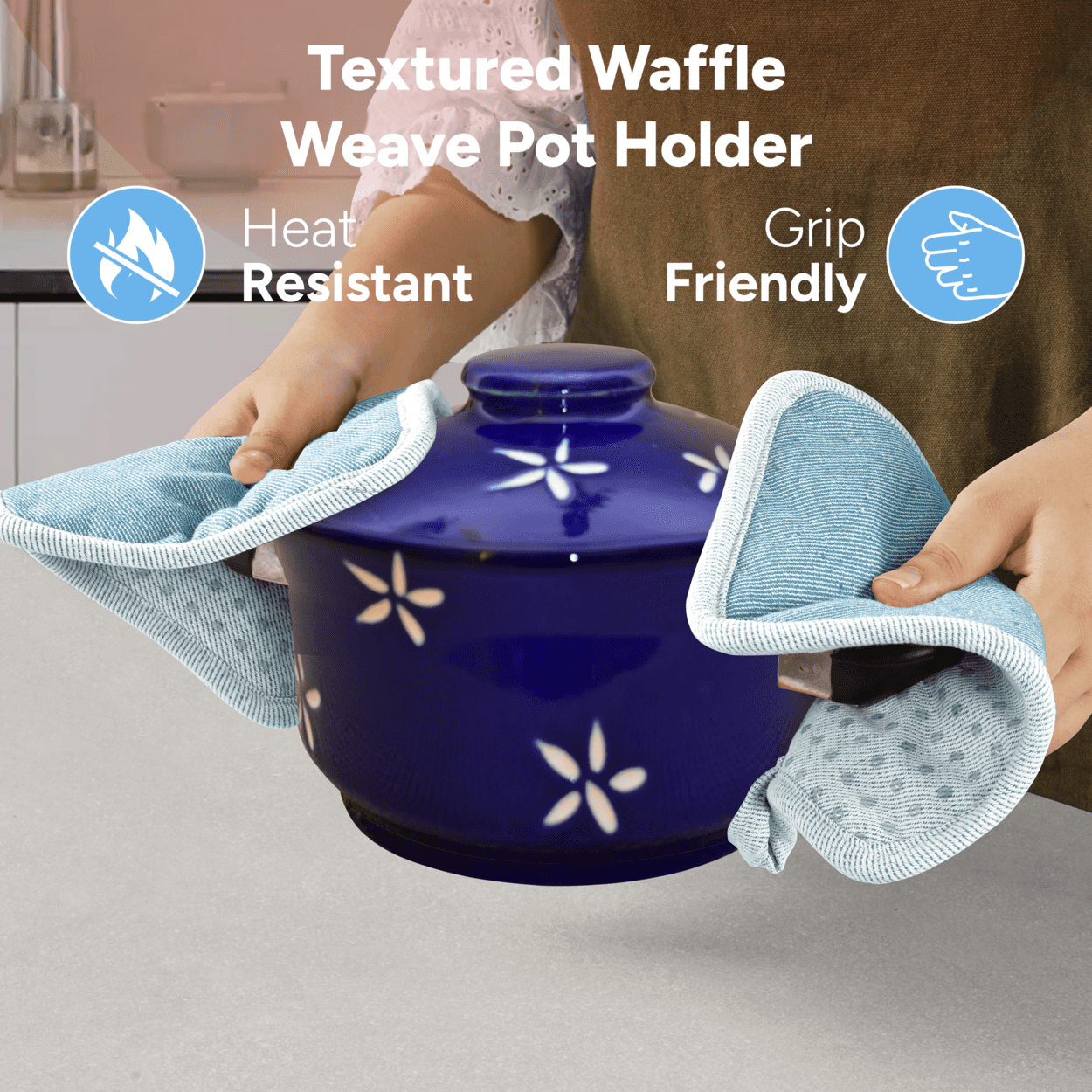 Kitchen Set - Oven Mitts, Pot Holders & Towels cp-gallery: color=Cornflower; size=4 Piece Set