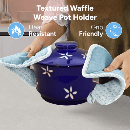 Kitchen Set - Oven Mitts, Pot Holders & Towels cp-gallery: color=Cornflower; size=4 Piece Set