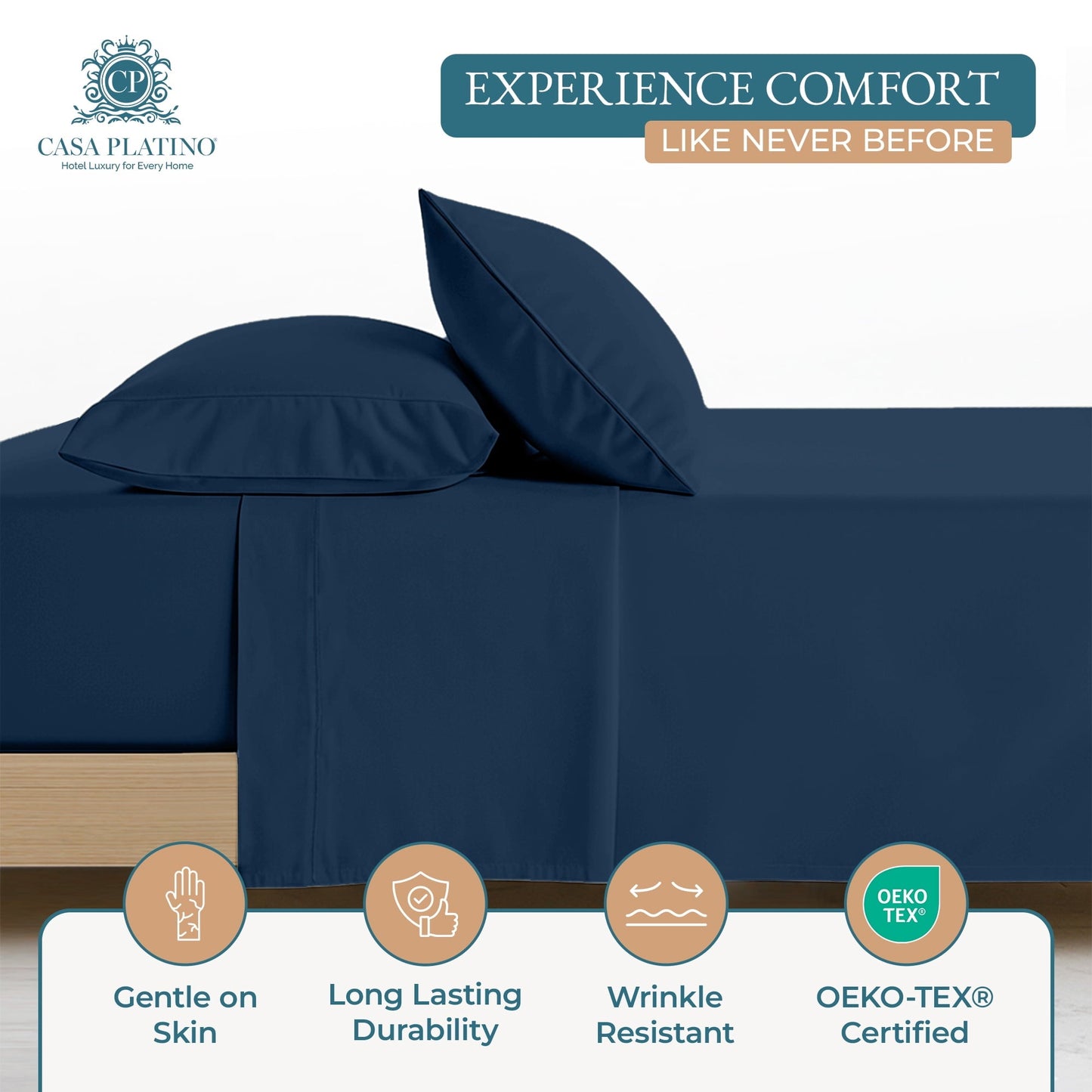 600 Thread Count Cotton Sheet Set cp-gallery: color=Estate Blue