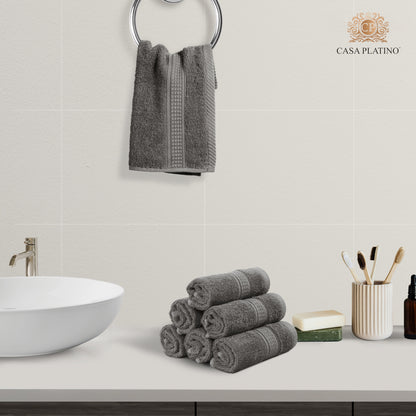12-Piece Cotton Washcloths Set cp-gallery: color=Grey; size=12 Piece Set