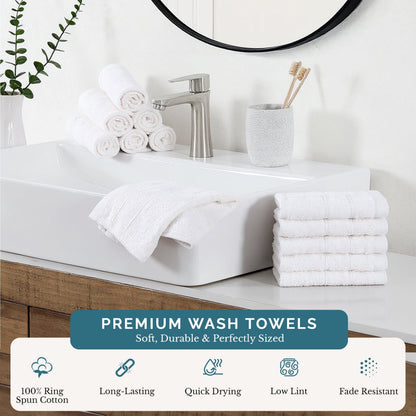 12-Piece Cotton Washcloths Set cp-gallery: color=White; size=12 Piece Set