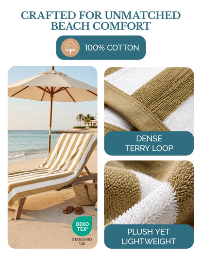 4-Piece Cabana Beach Towel Set cp-gallery: color=Beige; size=4 Piece Set