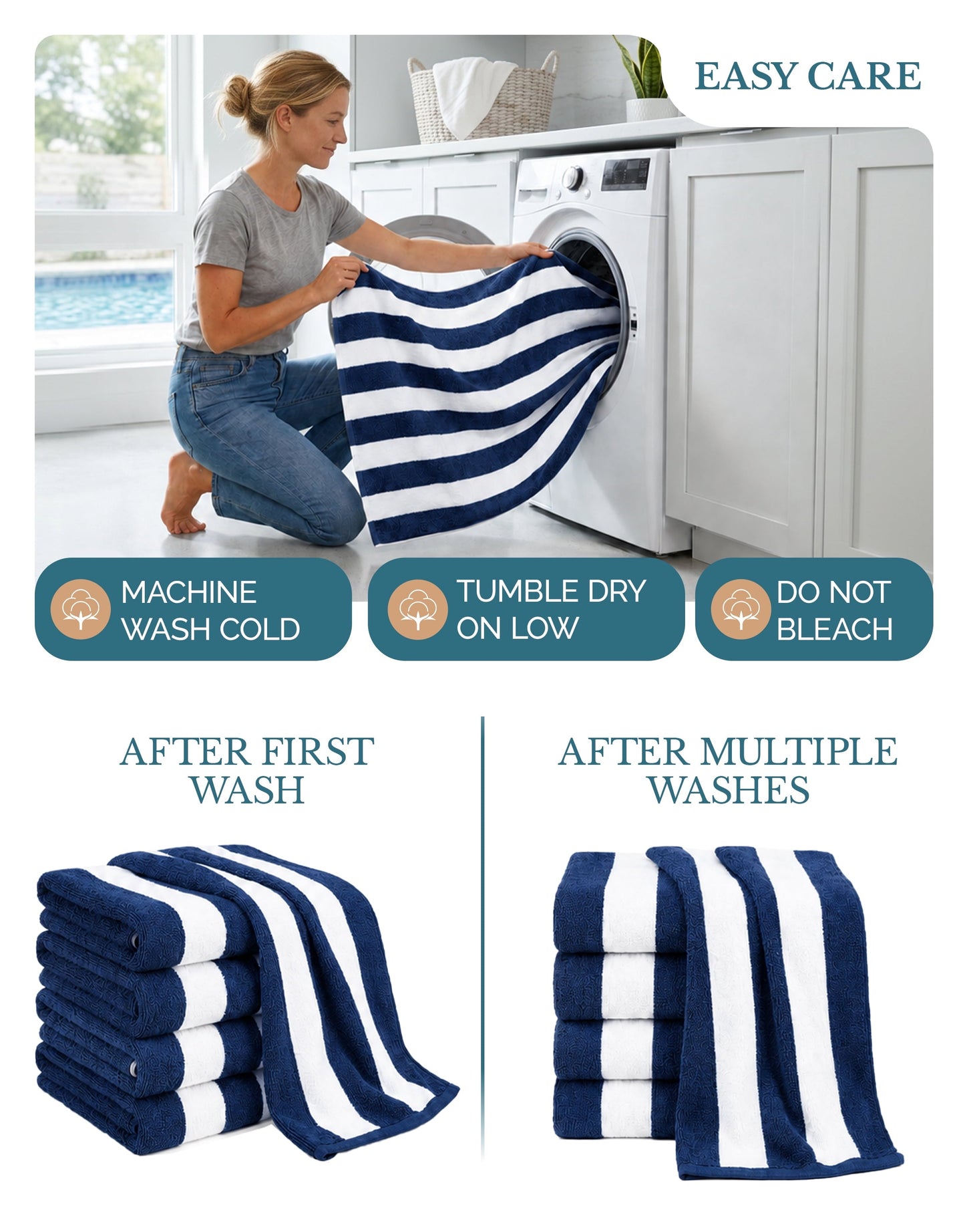 4-Piece Cabana Beach Towel Set cp-gallery: color=Blue; size=4 Piece Set