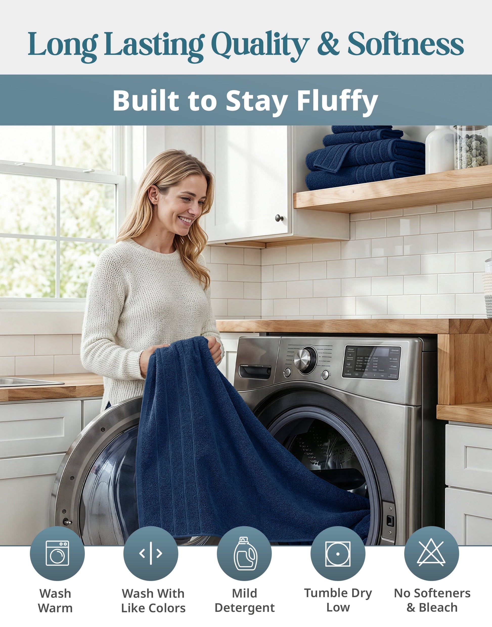 24-Piece Cotton Bath Towel Set