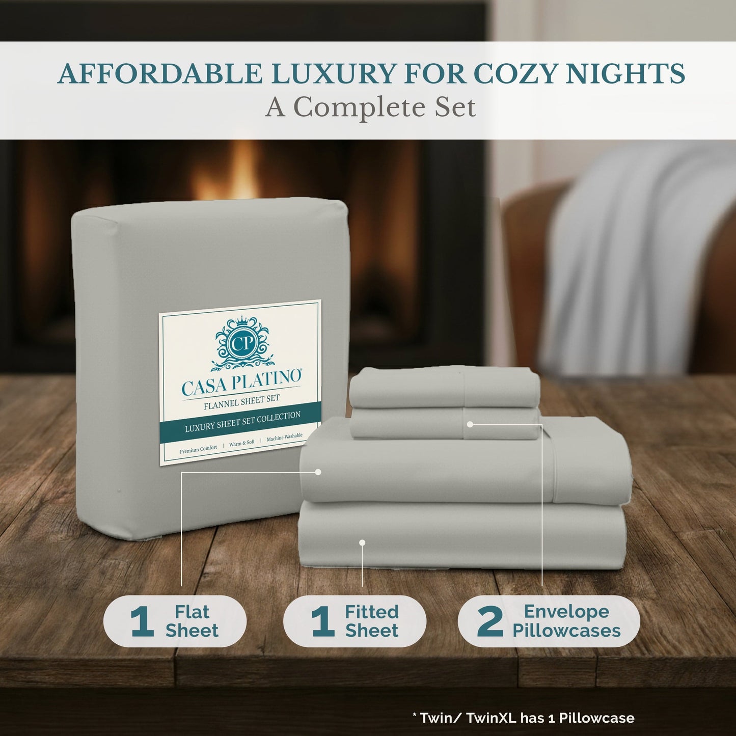 Flannel Sheet Set cp-gallery: color=Mineral