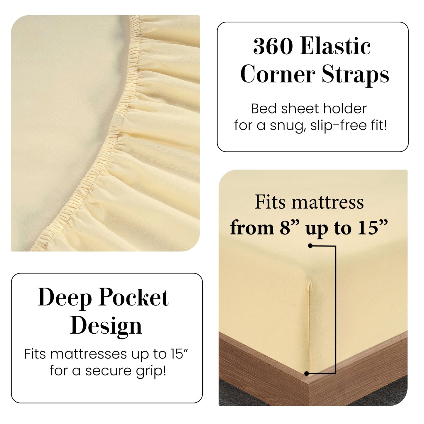 Percale Cotton Sheet Set cp-gallery: color=Vanilla