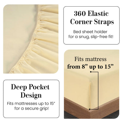 Percale Cotton Sheet Set cp-gallery: color=Vanilla