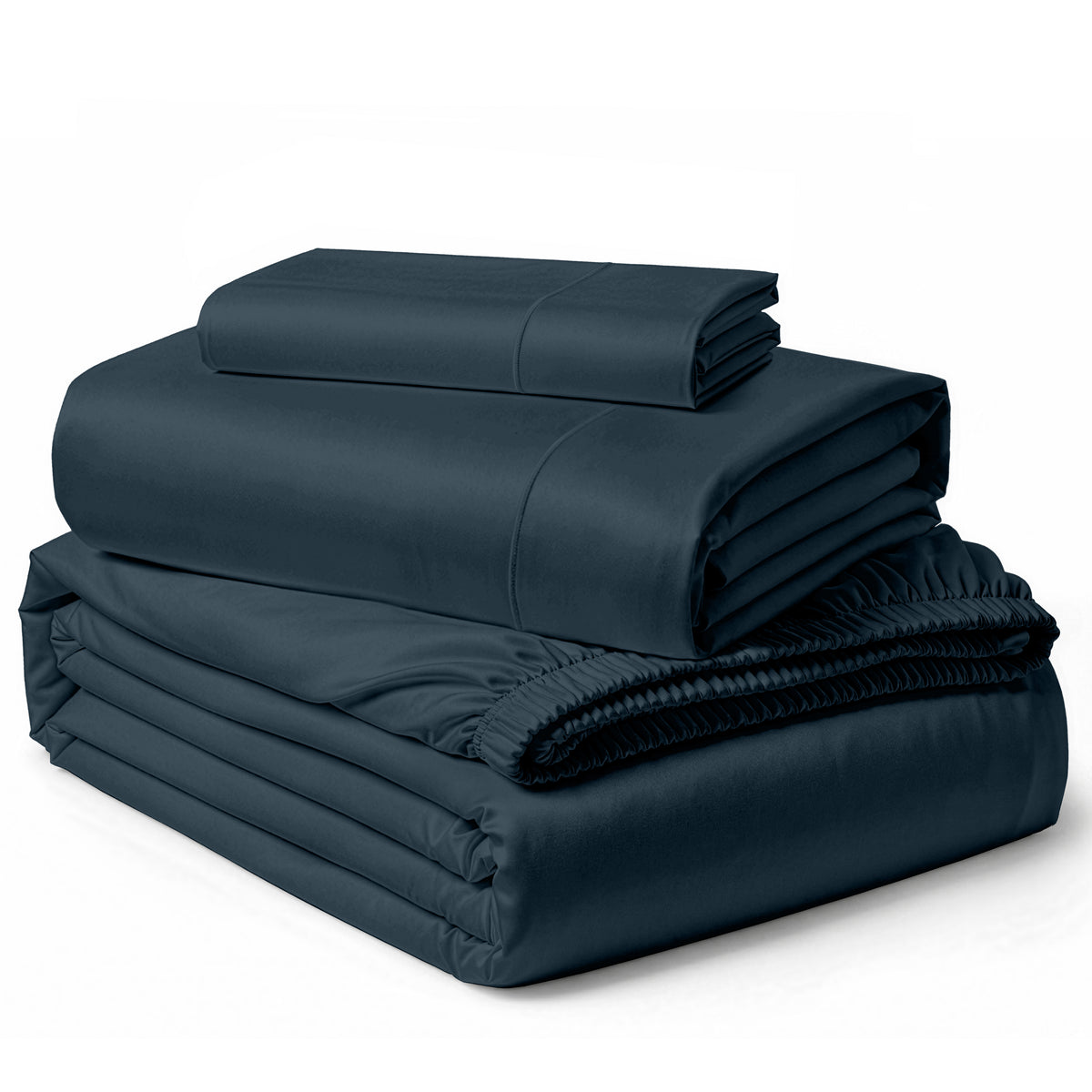 Lane Linen Egyptian Cotton Sheet Set - Estate Blue - 3 piece set