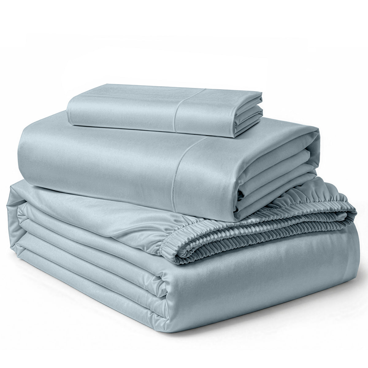 Lane Linen Egyptian Cotton Sheet Set - French Blue - 3 piece set