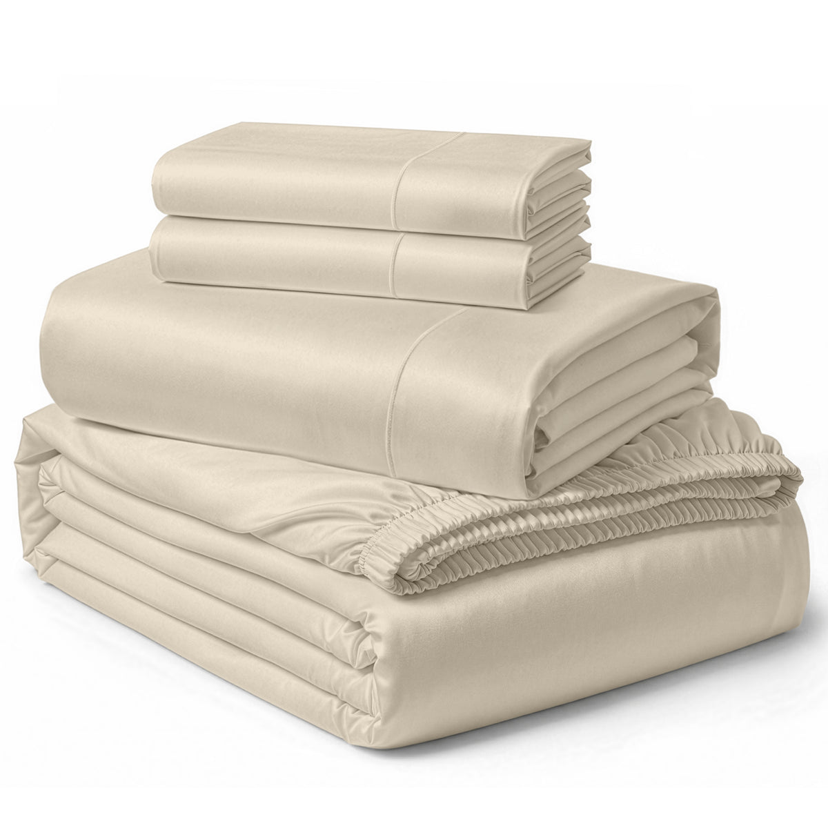 Lane Linen Egyptian Cotton Sheet Set - Summer Sand - 4 piece set