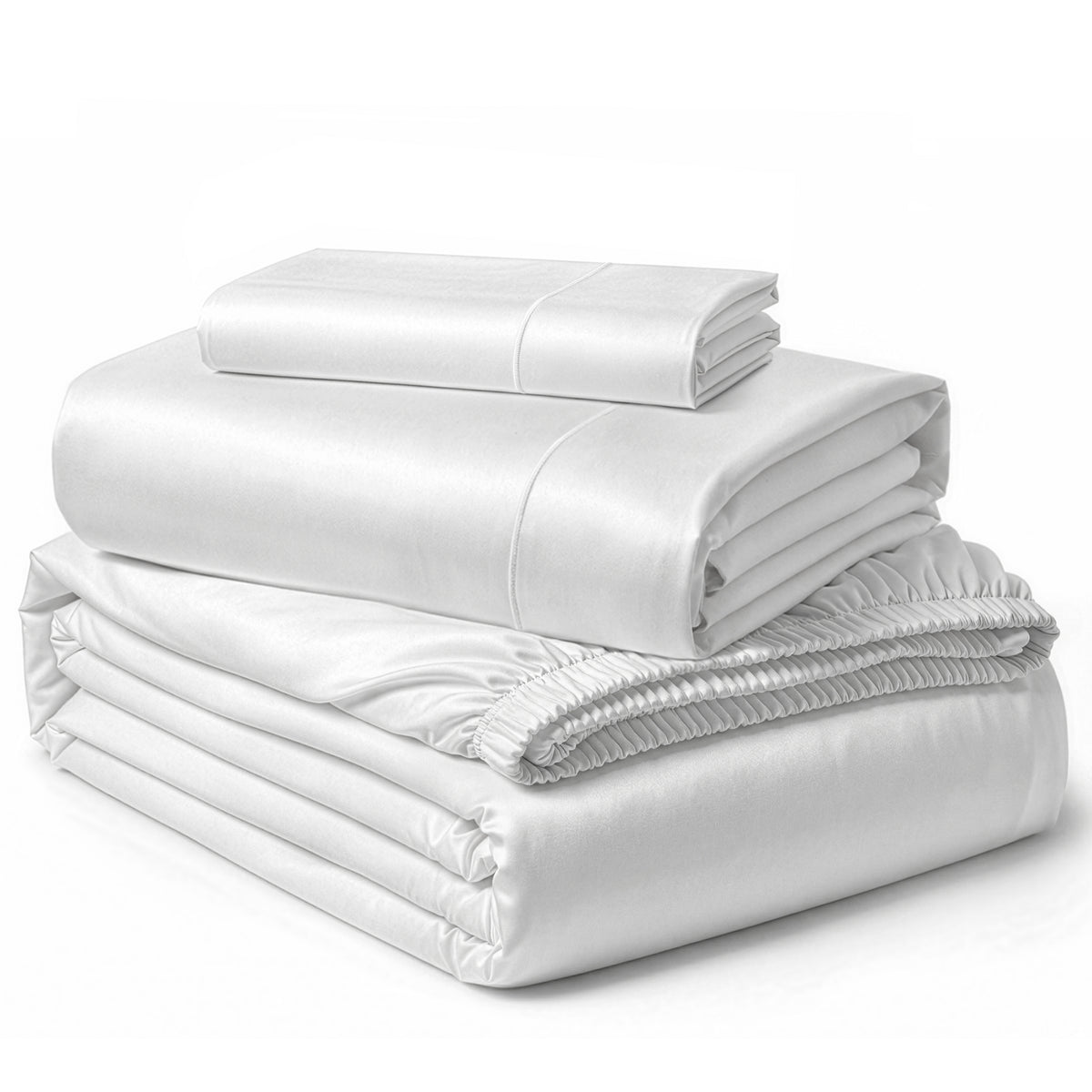 Lane Linen Egyptian Cotton Sheet Set - White - 3 piece set