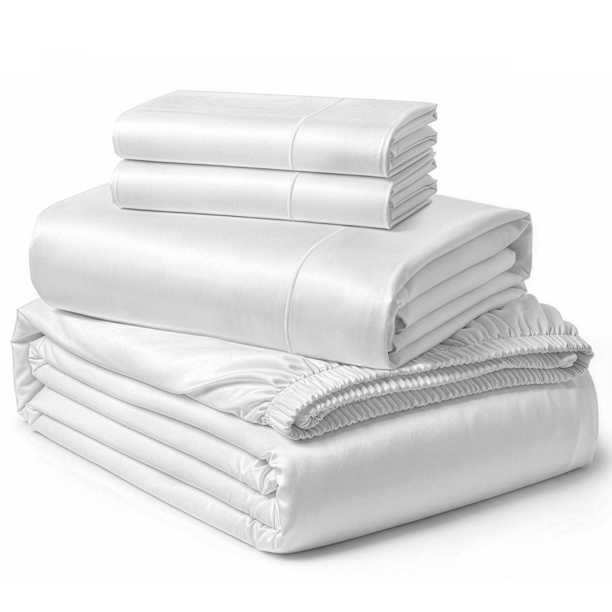 Lane Linen Egyptian Cotton Sheet Set - White - 4 piece set
