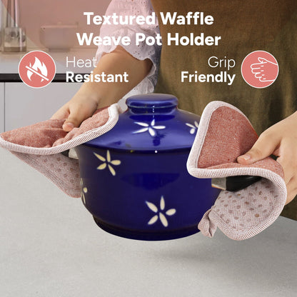 Kitchen Set - Oven Mitts, Pot Holders & Towels cp-gallery: color=Canyon Rose; size=4 Piece Set