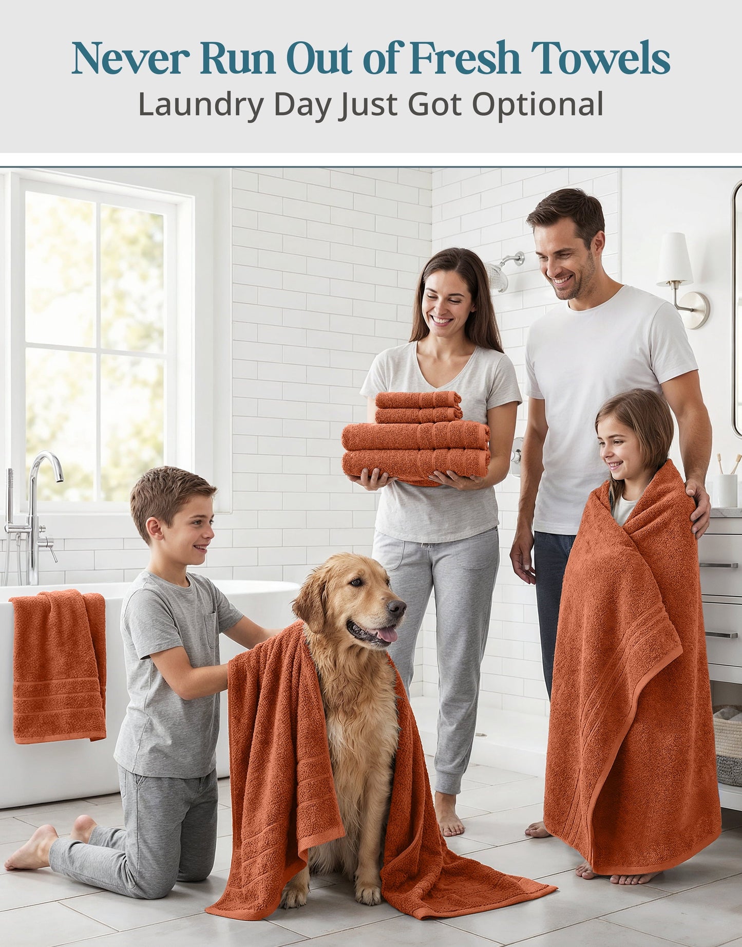 24-Piece Cotton Bath Towel Set cp-gallery: color=Rust; size=24 Piece Set