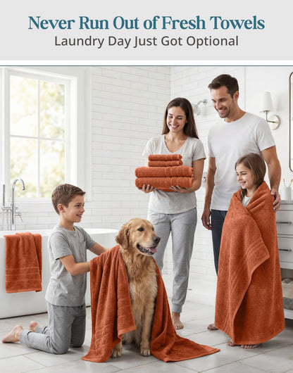 24-Piece Cotton Bath Towel Set cp-gallery: color=Rust; size=24 Piece Set