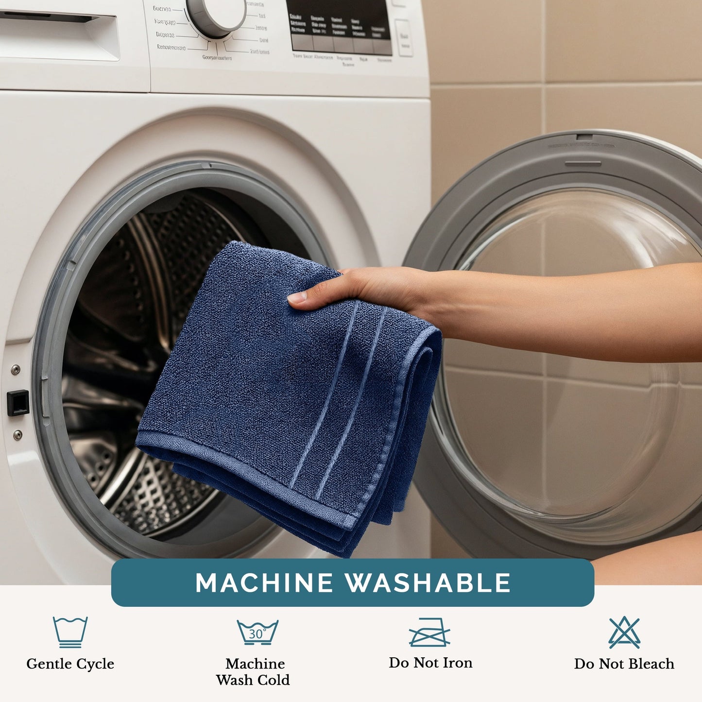 6-Piece Cotton Washcloths Set cp-gallery: color=Navy; size=6 Piece Set
