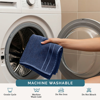 6-Piece Cotton Washcloths Set cp-gallery: color=Navy; size=6 Piece Set