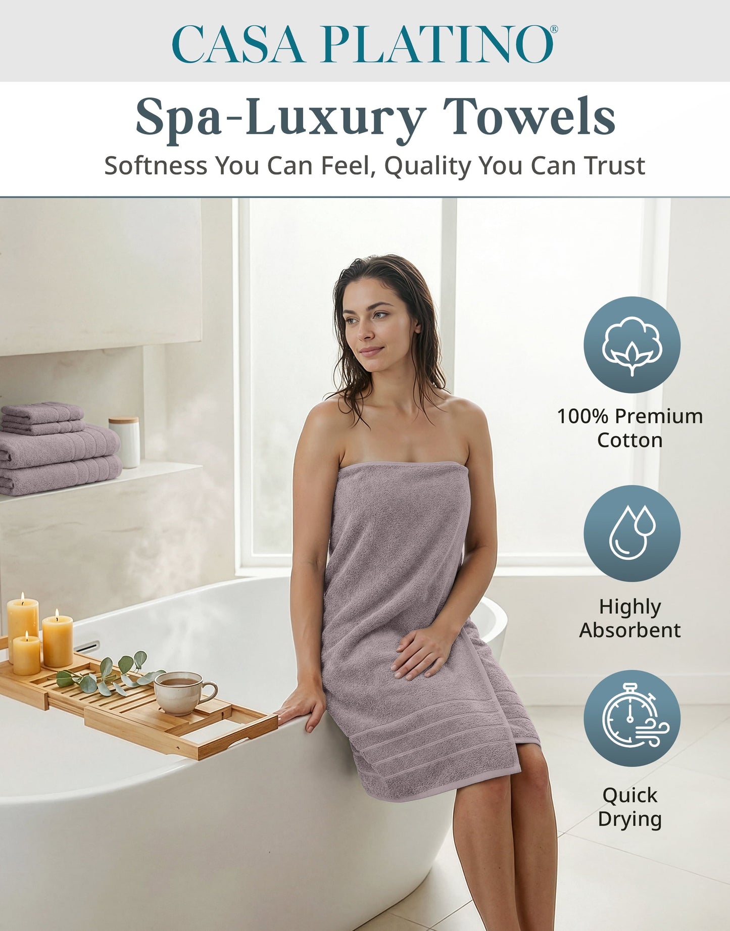 12-Piece Cotton Bath Towel Set cp-gallery: color=Platinum Grey; size=12 Piece Set
