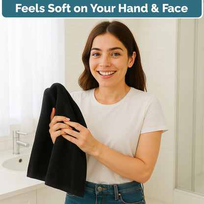 4-Piece Cotton Hand Towels Set cp-gallery: color=Black; size=4 Piece Set