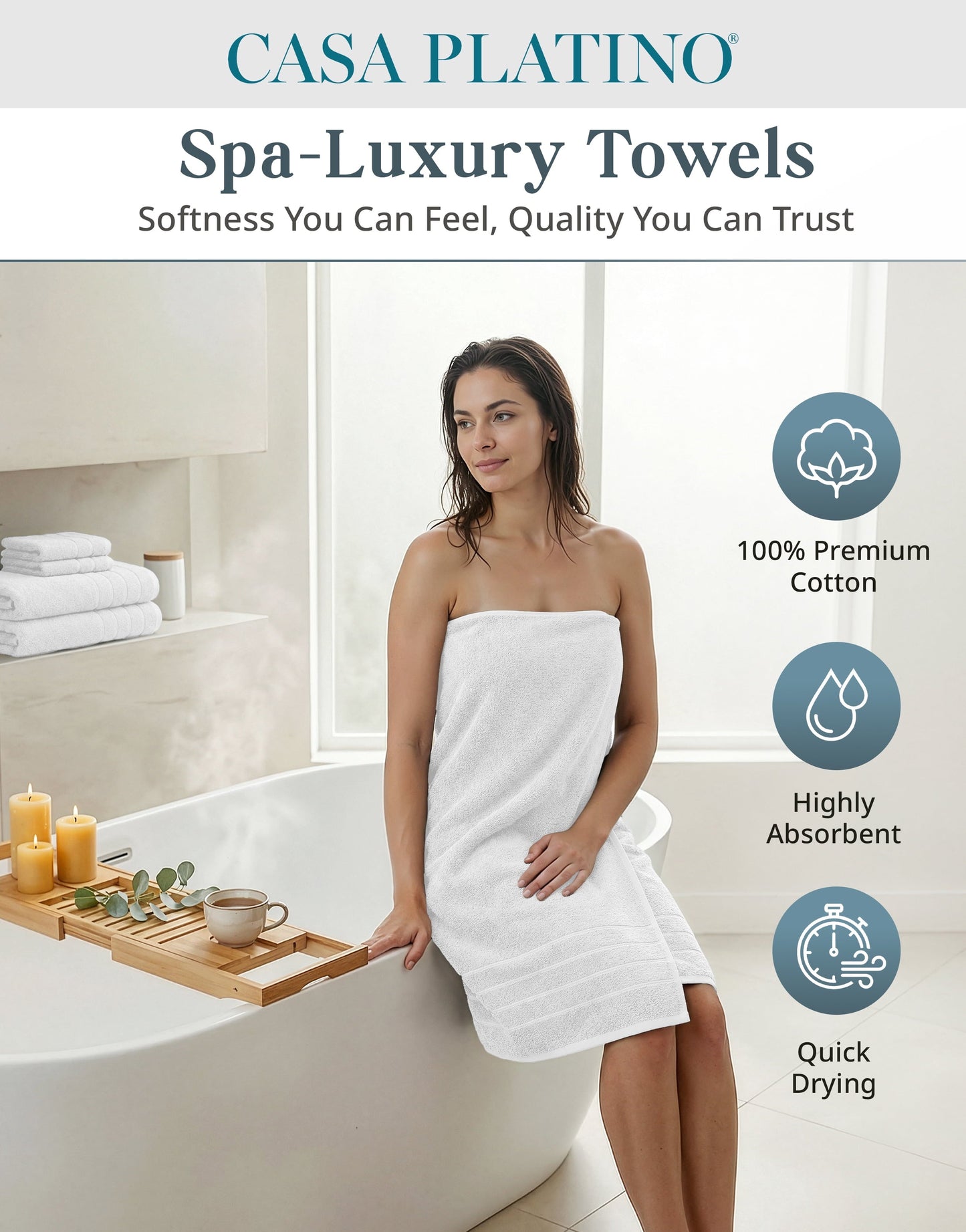 12-Piece Cotton Bath Towel Set cp-gallery: color=White; size=12 Piece Set