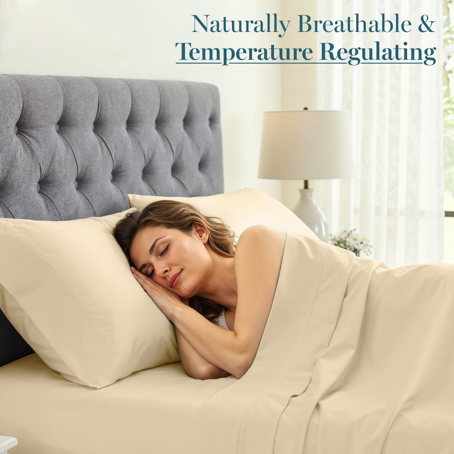 1000 Thread Count Egyptian Cotton Sheet Set cp-gallery: color=Ivory; size=Queen