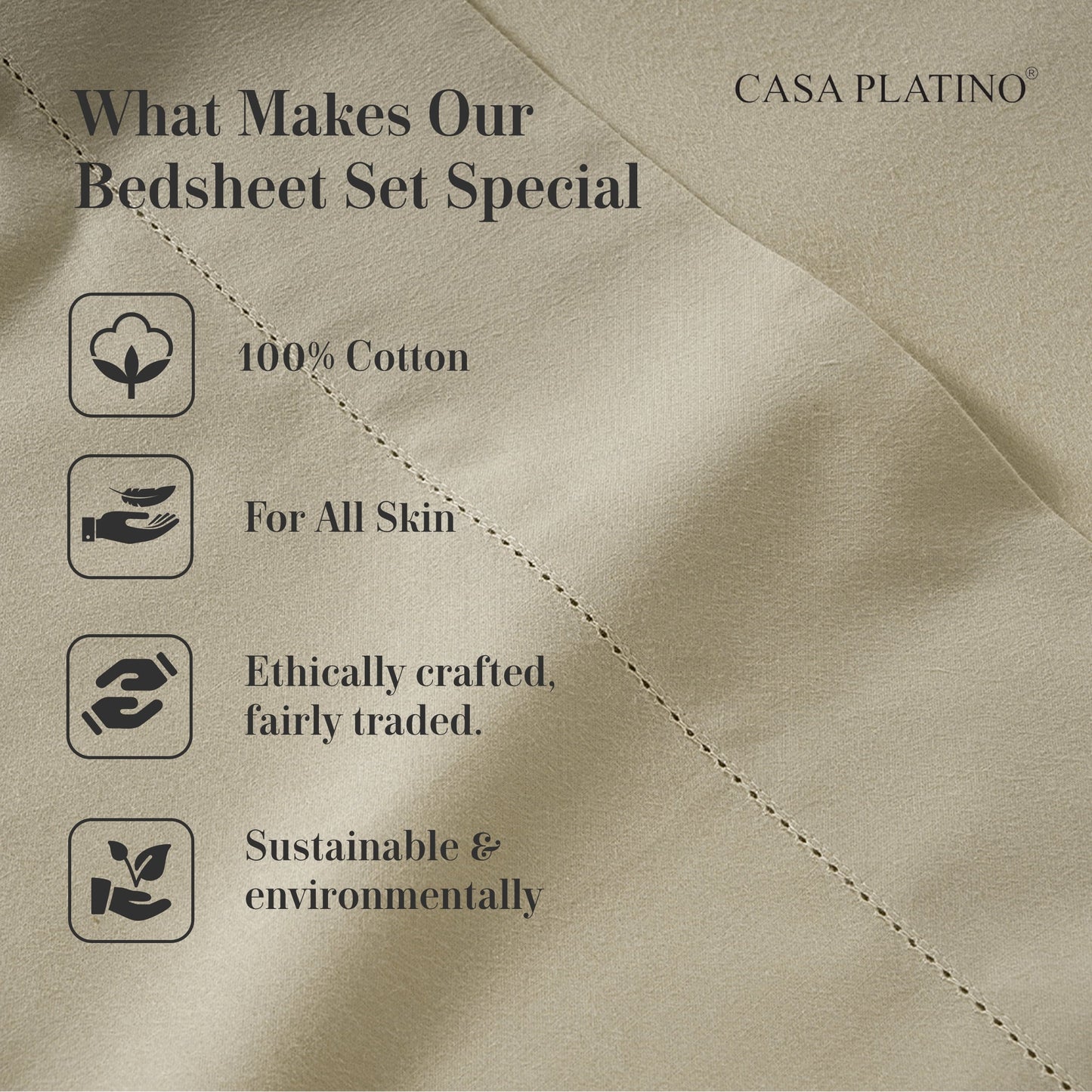 Percale Cotton Sheet Set cp-gallery: color=Taupe