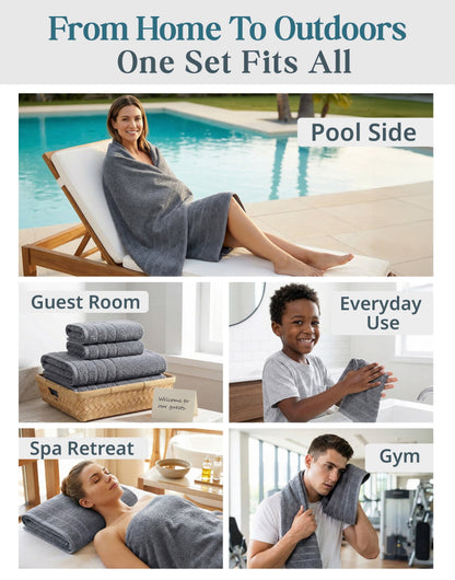 18-Piece Cotton Bath Towel Set cp-gallery: color=Cool Grey; size=18 Piece Set