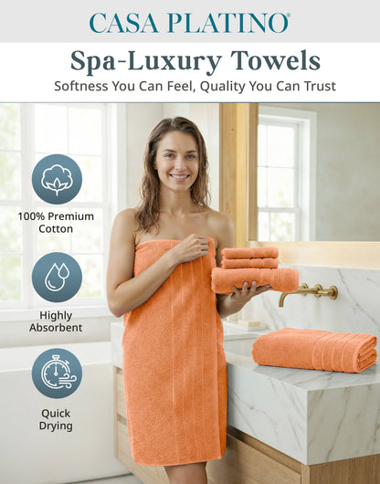 18-Piece Cotton Bath Towel Set cp-gallery: color=Peach Fuzz; size=18 Piece Set