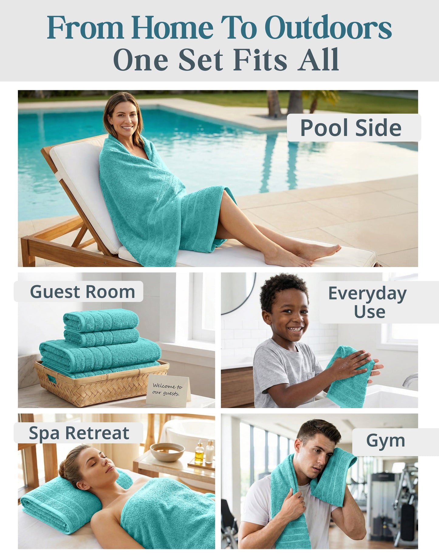 12-Piece Cotton Bath Towel Set cp-gallery: color=Aqua Sky; size=12 Piece Set