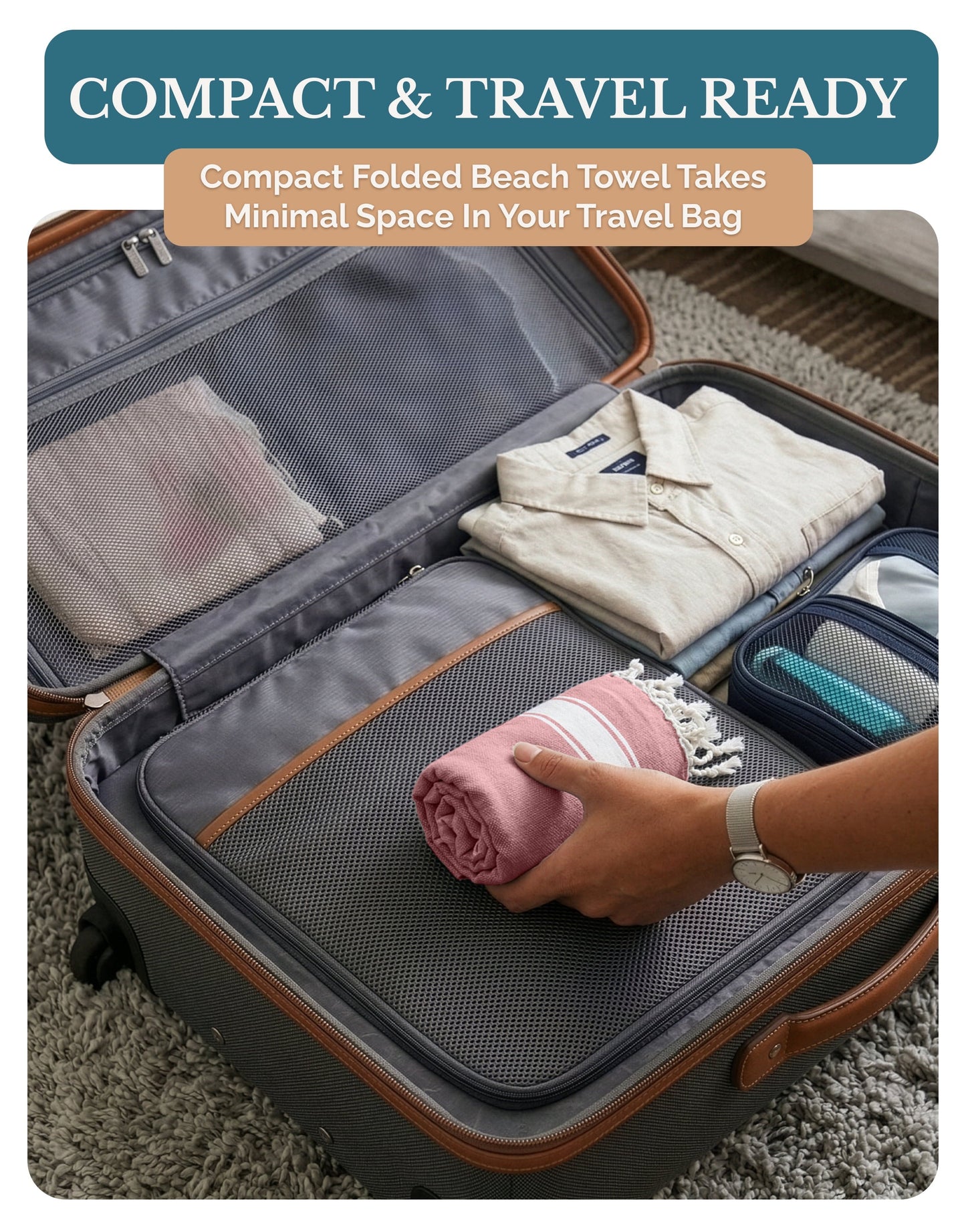 Cotton Hammam Beach Towels Multi-Pack cp-gallery: color=Cashmere Rose; size=4 Piece Set