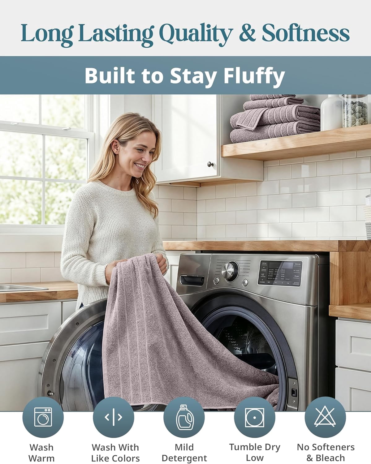 24-Piece Cotton Bath Towel Set