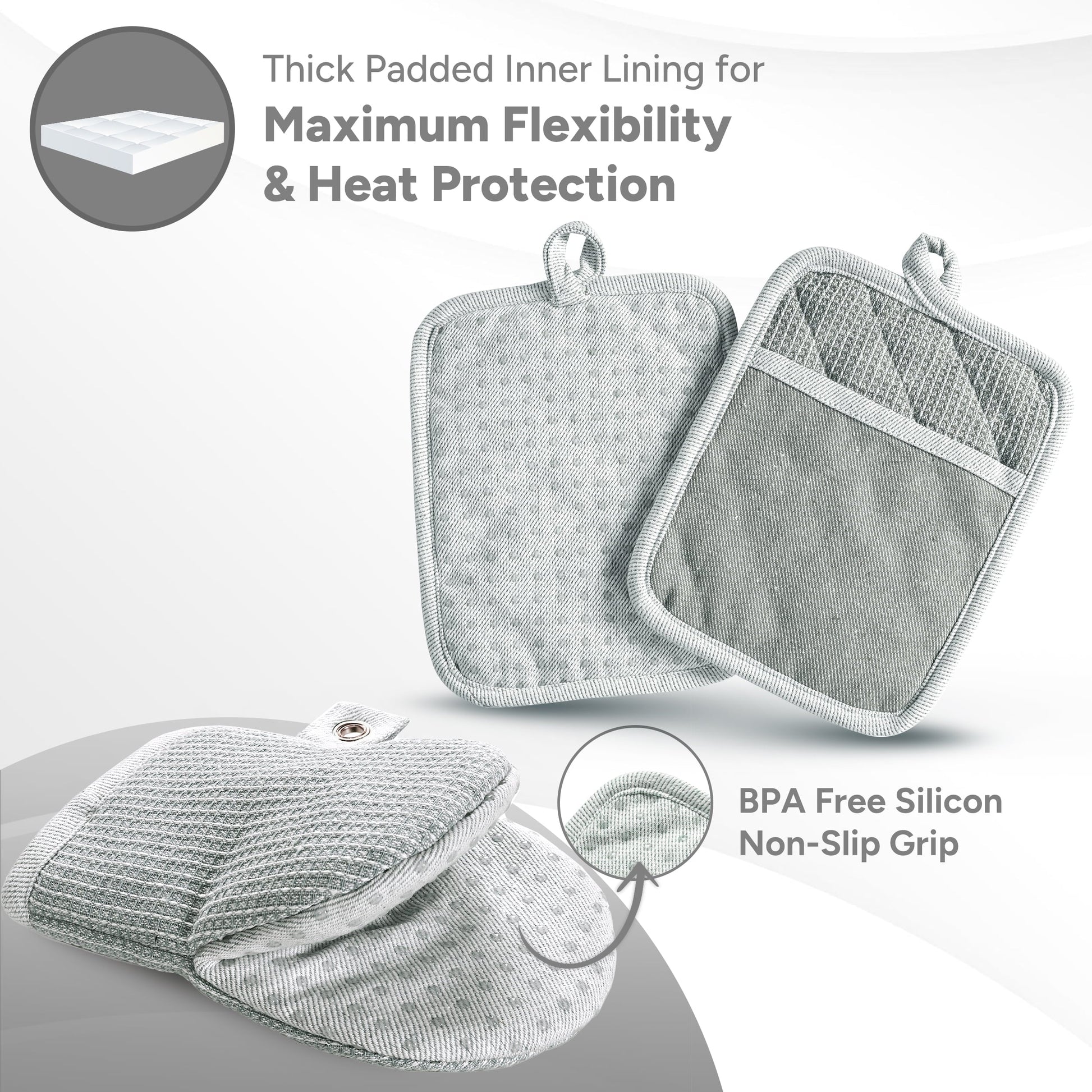 Kitchen Set - Oven Mitts, Pot Holders & Towels