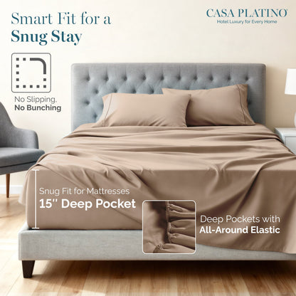 1000 Thread Count Egyptian Cotton Sheet Set cp-gallery: color=Taupe