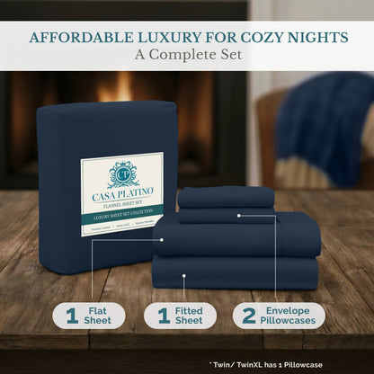 Flannel Sheet Set cp-gallery: color=Estate Blue
