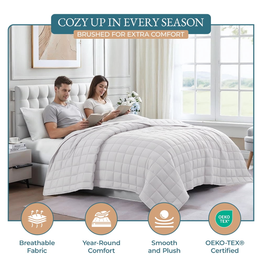 Quilted Bed Blanket cp-gallery: color=White