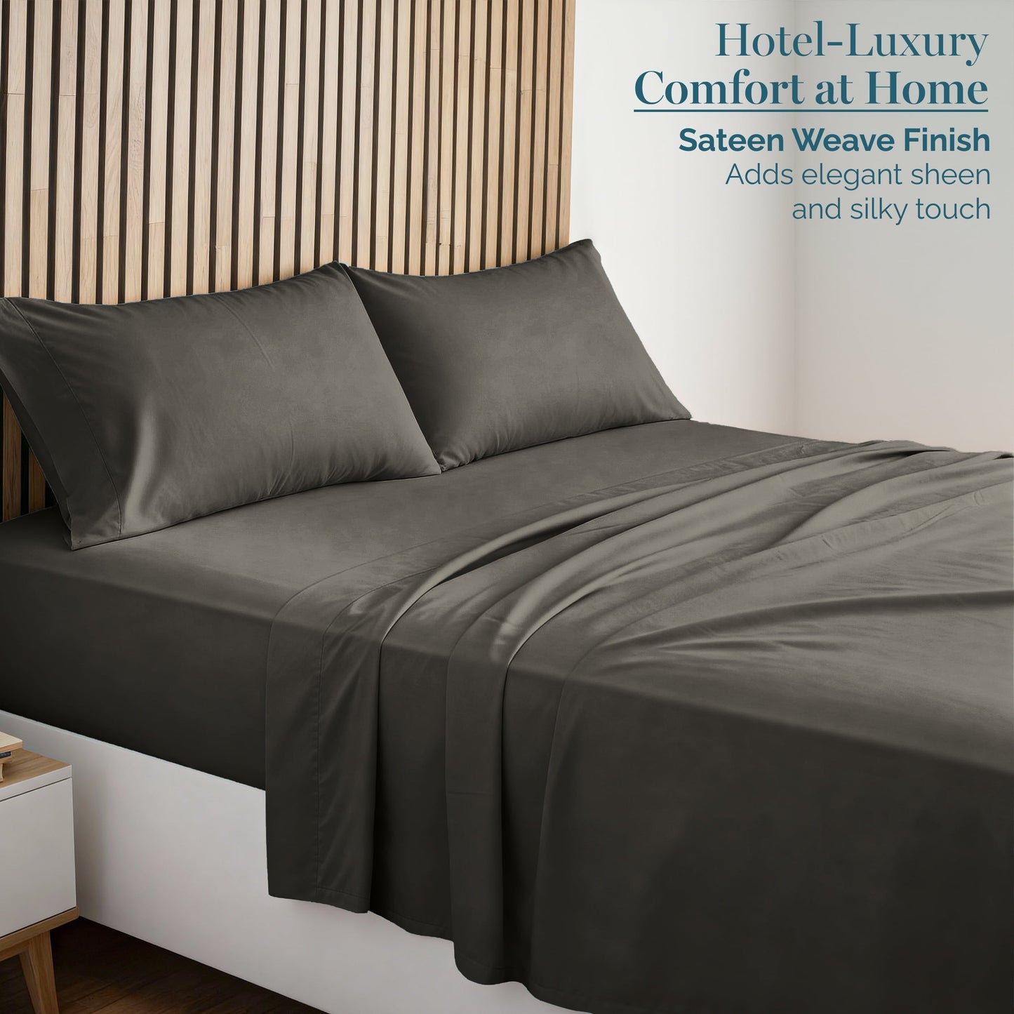 1000 Thread Count Egyptian Cotton Sheet Set cp-gallery: color=Charcoal