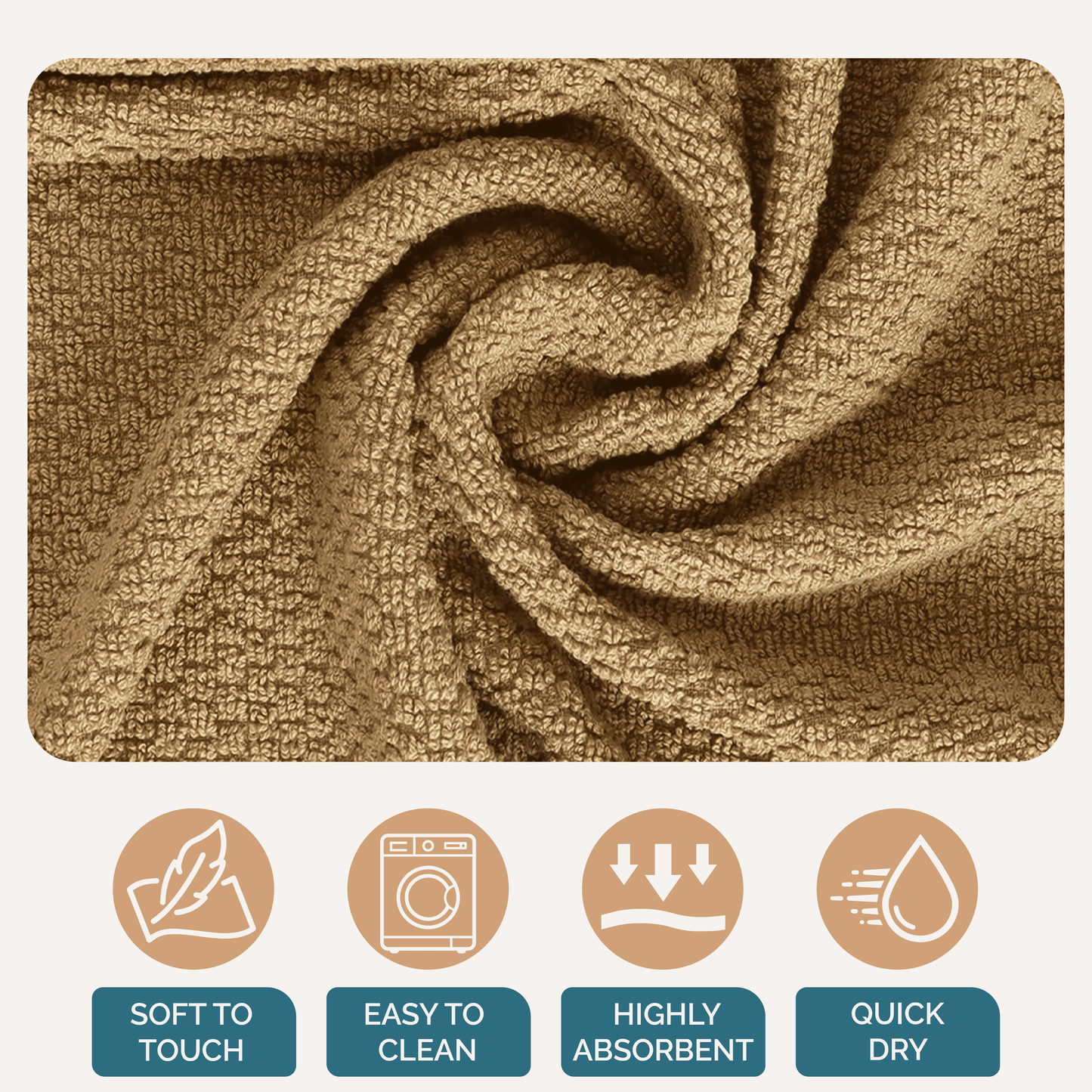 Terry Kitchen Towel Set cp-gallery: color=Beige; size=8 Piece Set