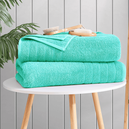 4-Piece Cotton Bath Towels Set cp-gallery: color=Aqua Sky; size=4 Piece Set