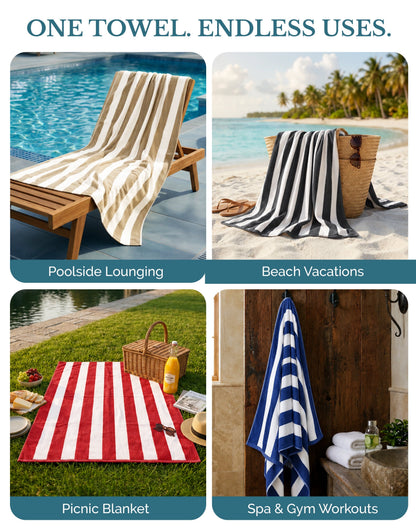 4-Piece Cabana Beach Towel Set cp-gallery: color=Ocean Breeze; size=4 Piece Set