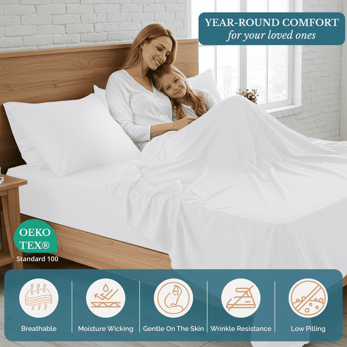 Washed Microfiber Sheet Set cp-gallery: color=White