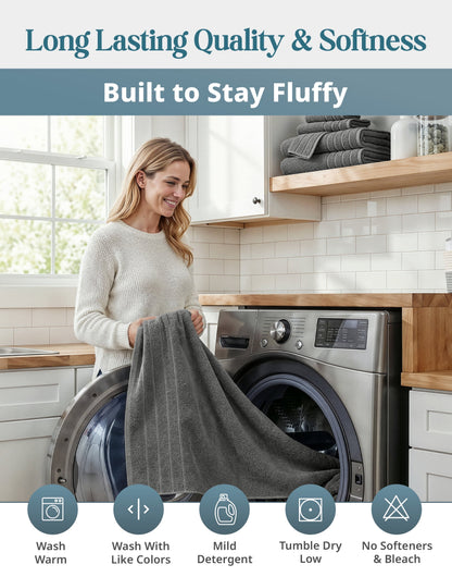 18-Piece Cotton Bath Towel Set cp-gallery: color=Ultimate Grey; size=18 Piece Set