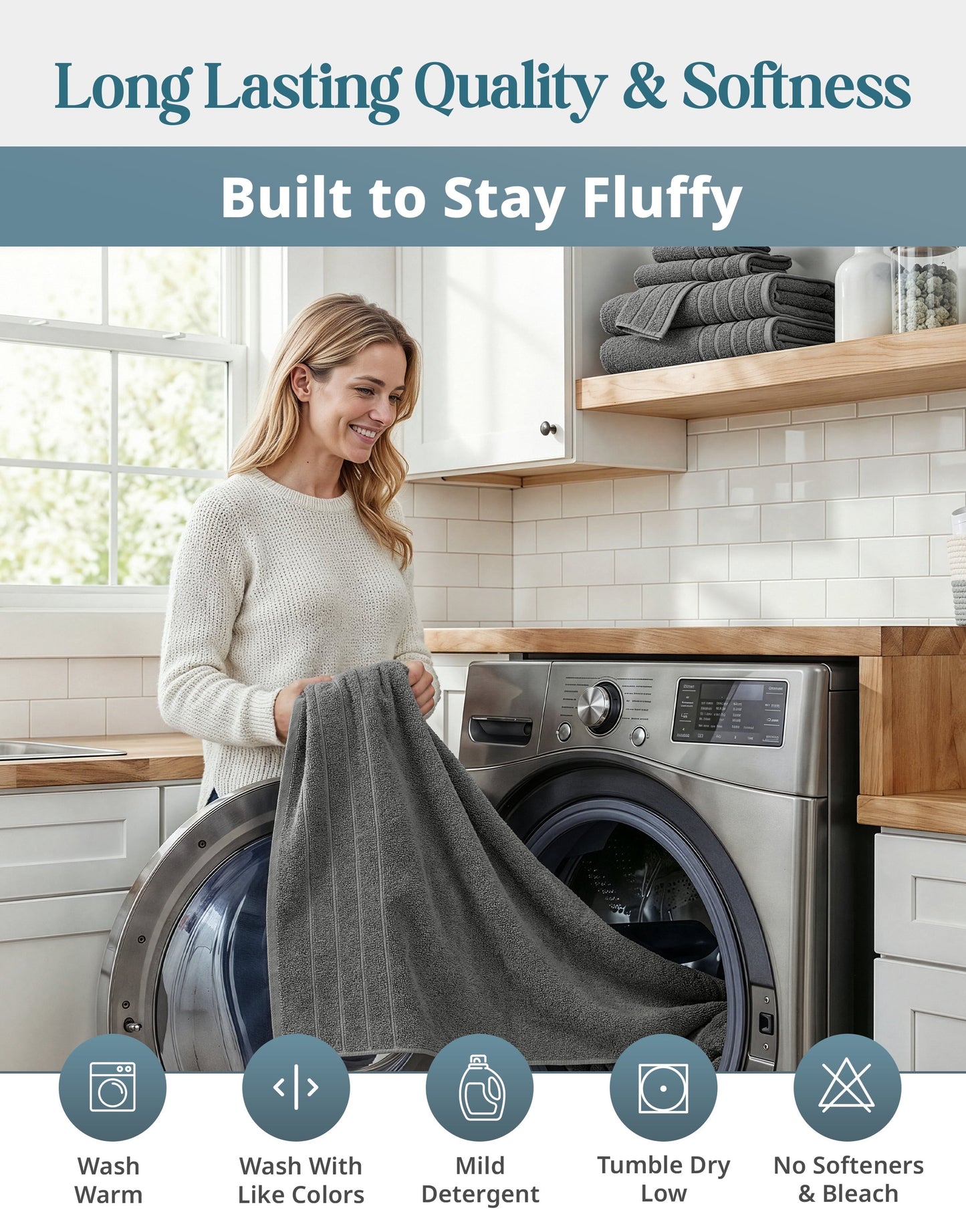 24-Piece Cotton Bath Towel Set cp-gallery: color=Grey; size=24 Piece Set