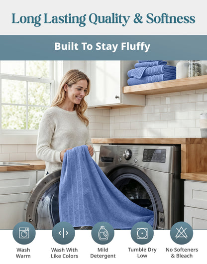 2-Piece Oversized Bath Sheets Set cp-gallery: color=Cerulean Blue; size=2 Piece Set