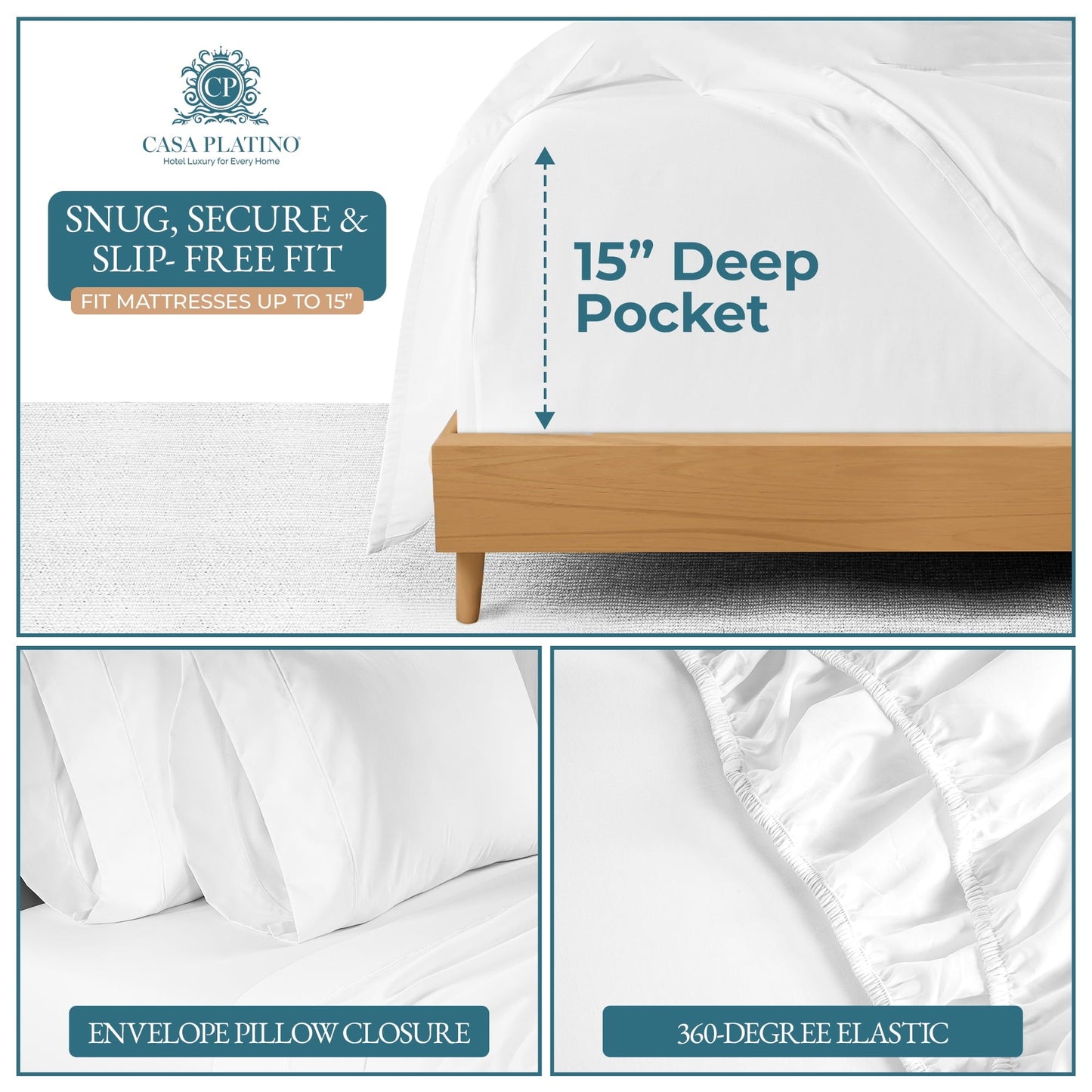 600 Thread Count Cotton Sheet Set cp-gallery: color=White; size=Queen
