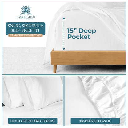 600 Thread Count Cotton Sheet Set cp-gallery: color=White; size=Queen