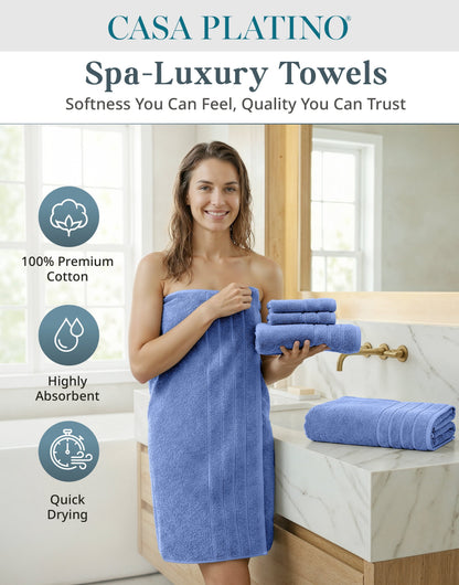 18-Piece Cotton Bath Towel Set cp-gallery: color=Blue; size=18 Piece Set